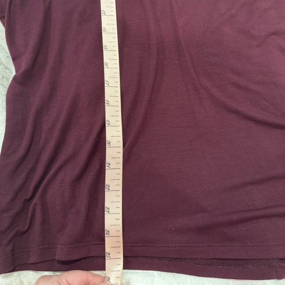 Athleta Cloudlight Relaxed asymmetrical Top, burgundy modal oversized - Picture 7 of 8